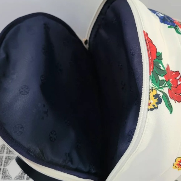 Tory Burch ella printed backpack navy floral red - Picture 5 of 5